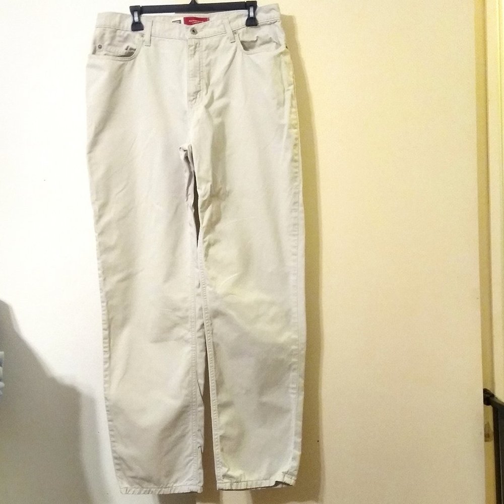 Faded Glory Stone Colored 5 Pocket Straight Leg Denim (Size: Tall 16)